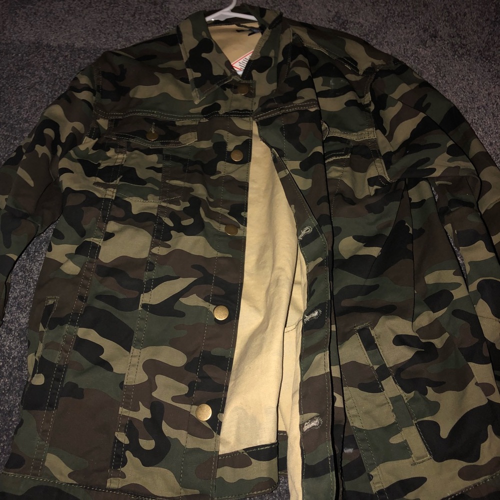 ARMY PRINT JEAN JACKET